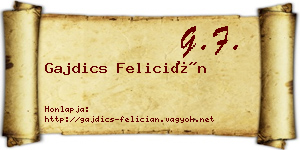 Gajdics Felicián névjegykártya